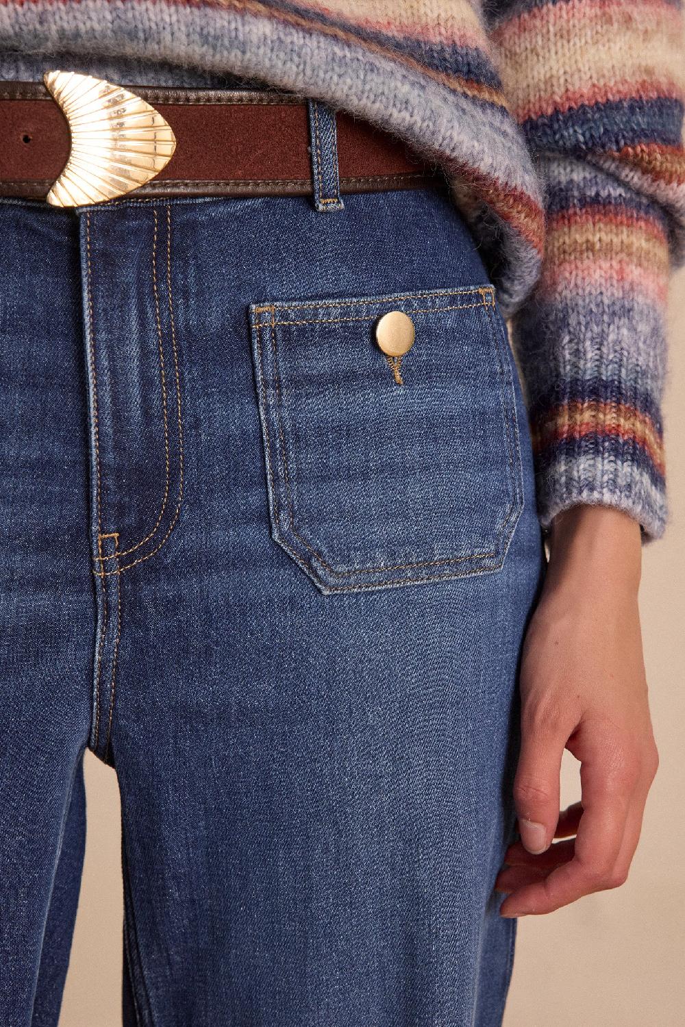 Maison 123 ANAIS Wide-leg Raw Denim Jeans