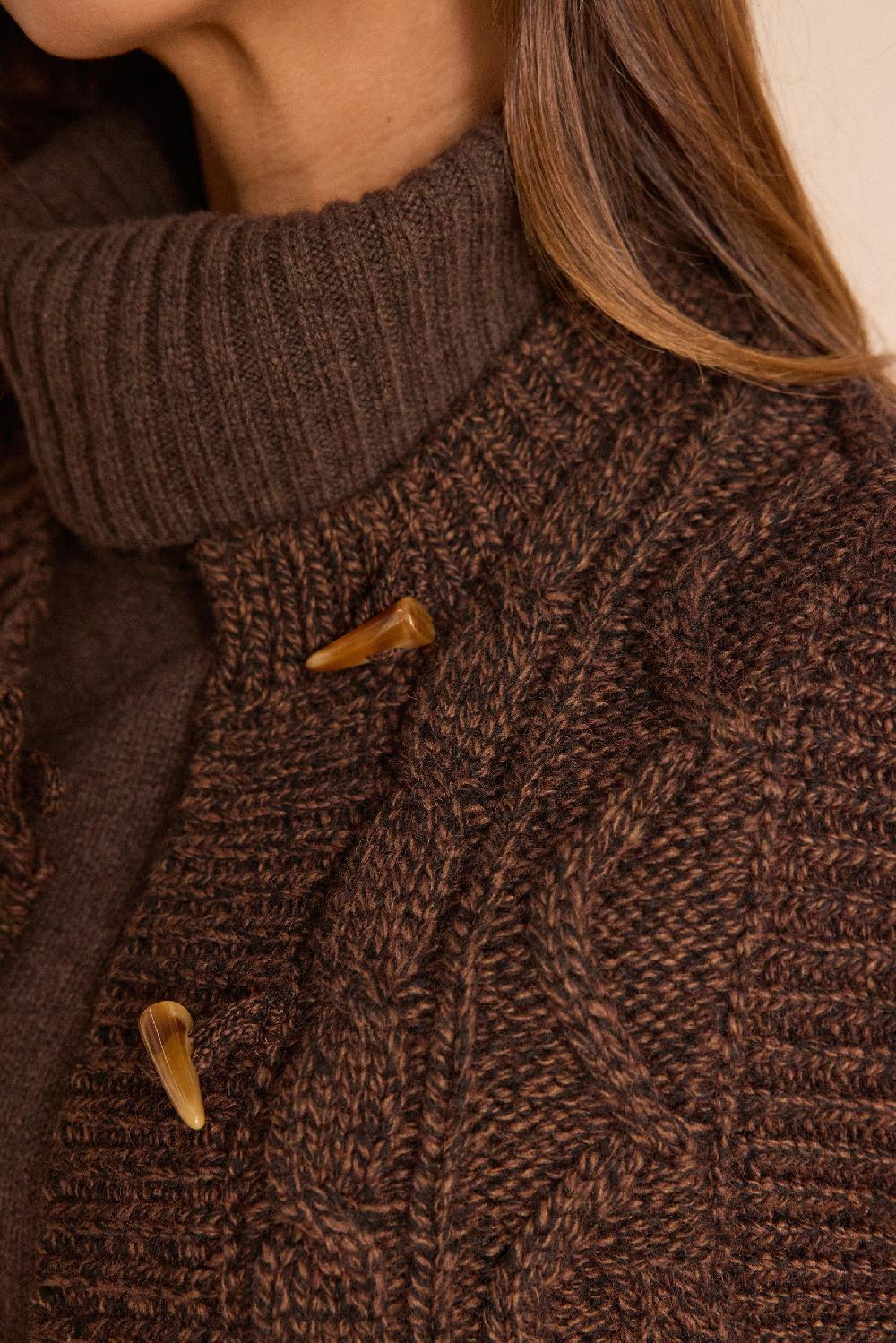 Maison 123 BARNEY Sleeveless Cable Knit Wool Gilet