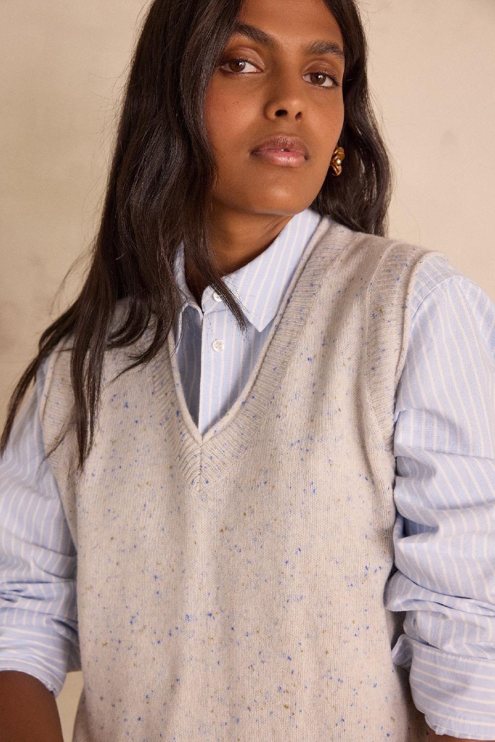 Maison 123 BASILE Sleeveless Jumper In 100% Wool