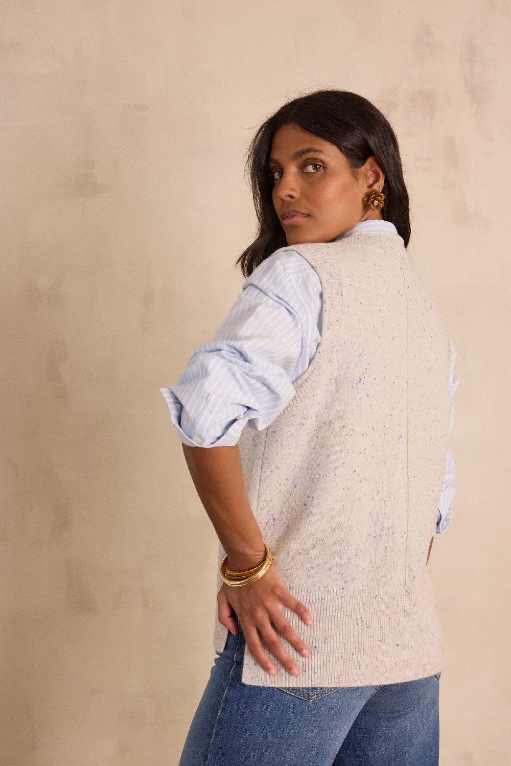 Maison 123 BASILE Sleeveless Jumper In 100% Wool