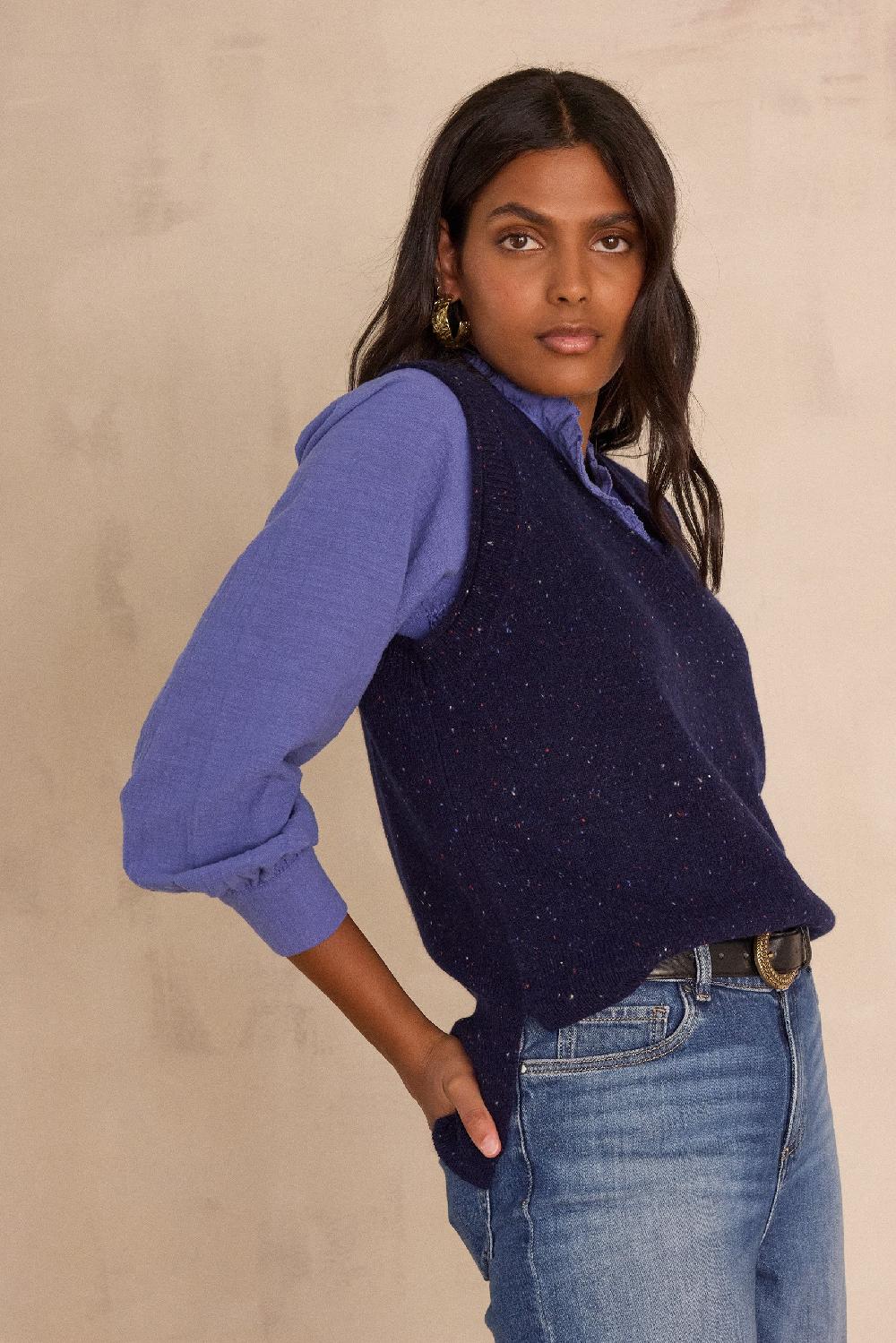 Maison 123 BASILE Sleeveless Jumper In 100% Wool