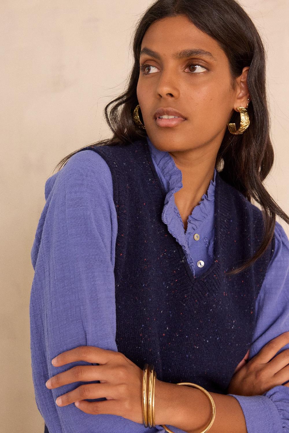 Maison 123 BASILE Sleeveless Jumper In 100% Wool