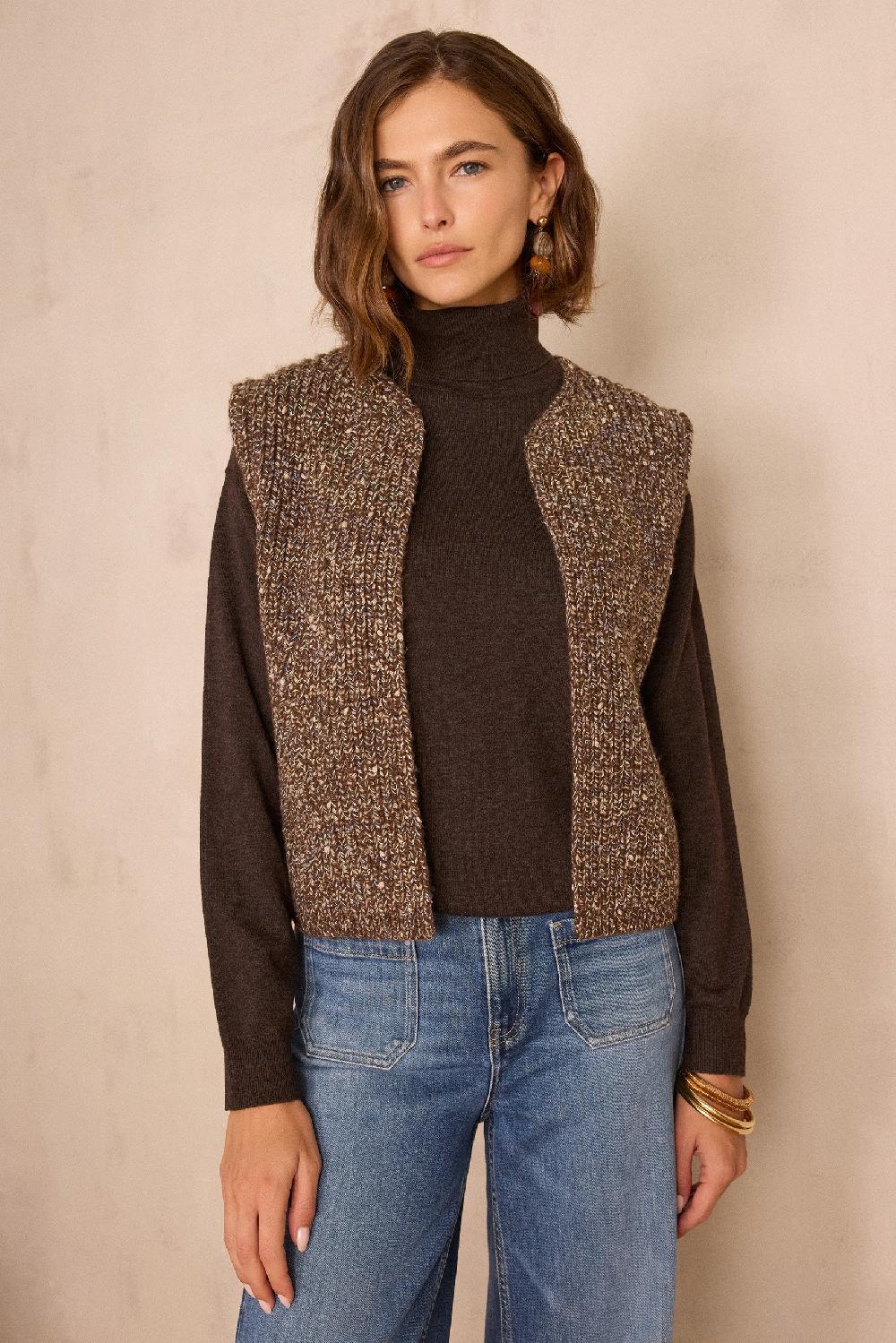 Maison 123 BASTIEN Sleeveless Wool Cardigan