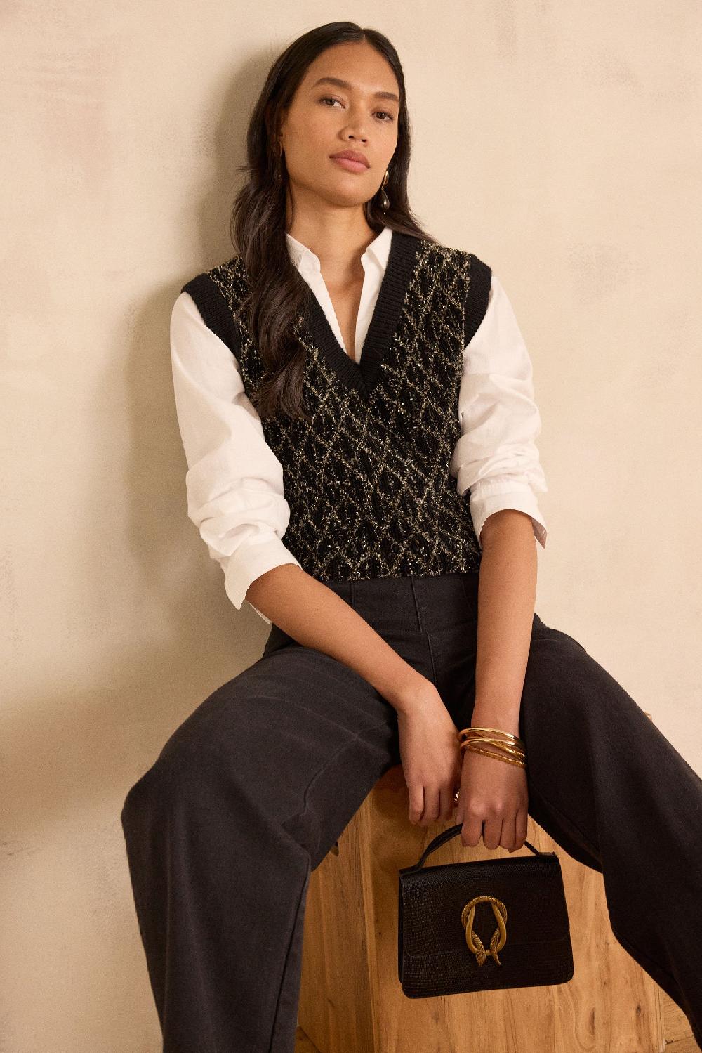 maison 123 BAXTER sleeveless V-neck jumper