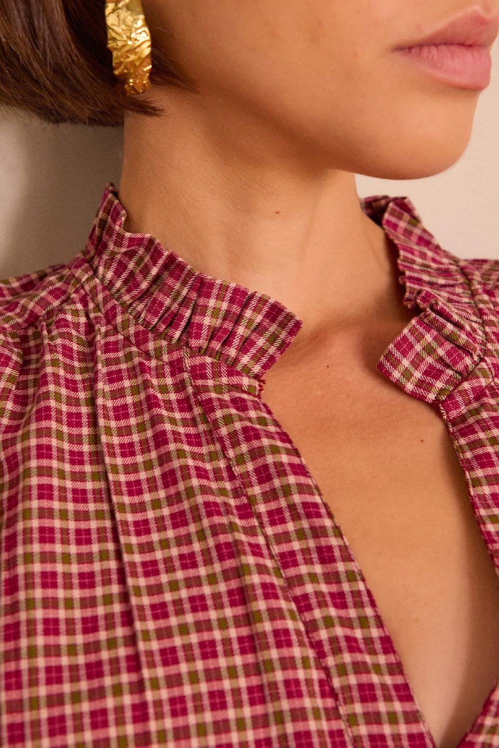 Maison 123 BETH Checked Cotton Blouse