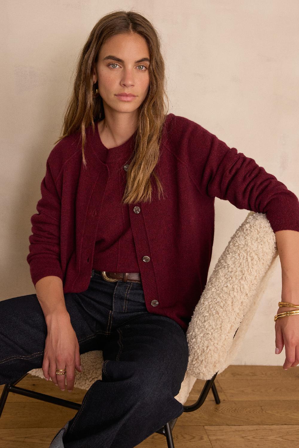 maison 123 BILLY Cardigan in 100% recycled cashmere