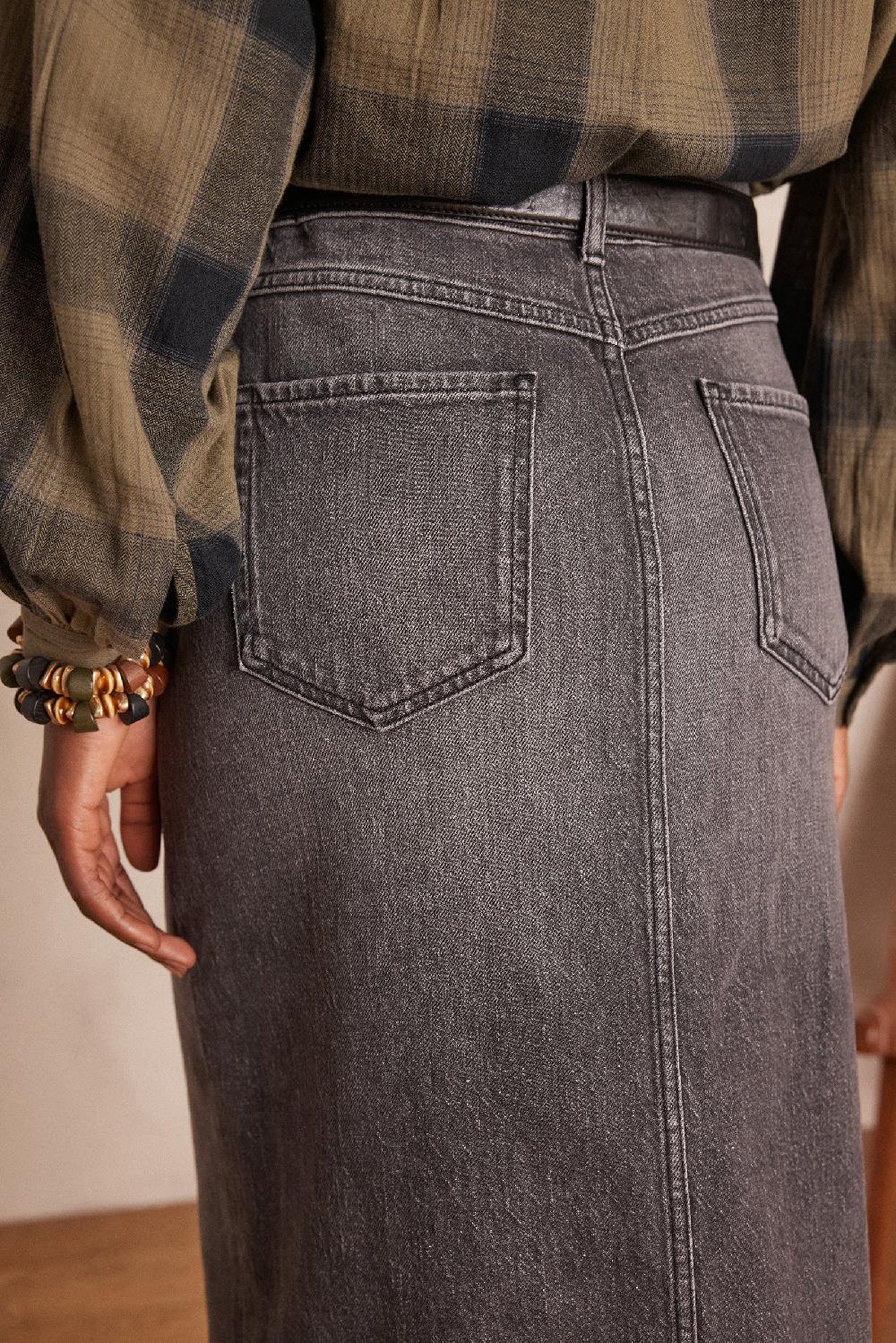 Maison 123 BIRDY Cotton Denim Skirt
