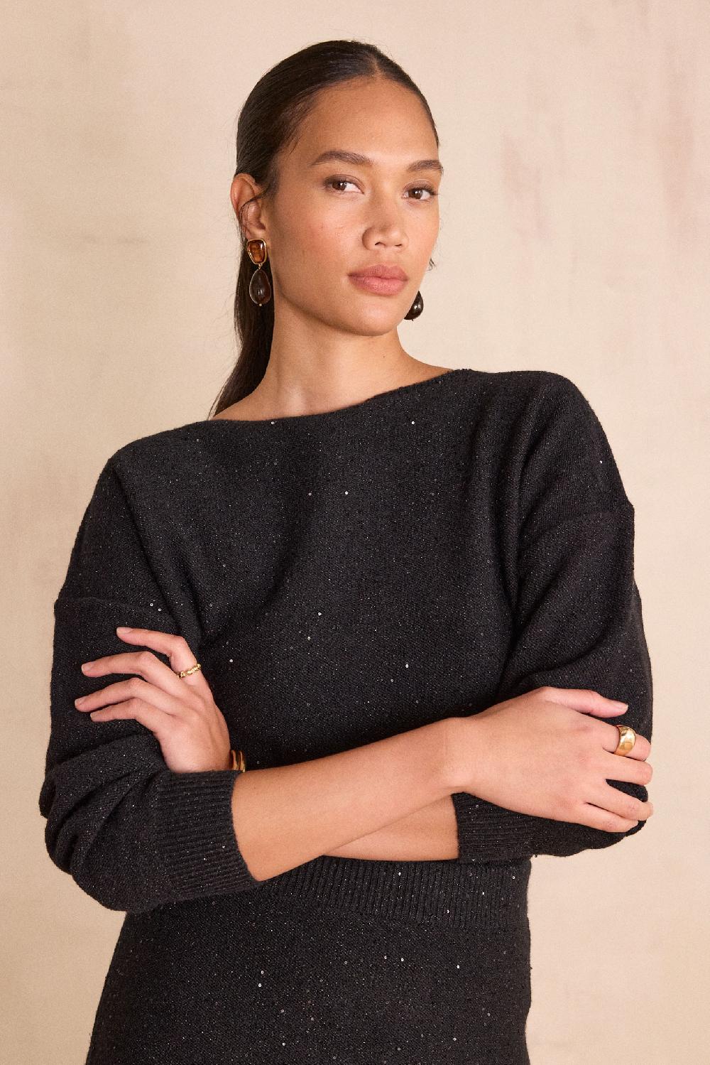 Maison 123 BLAKE Bateau Neck Jumper With Sequins