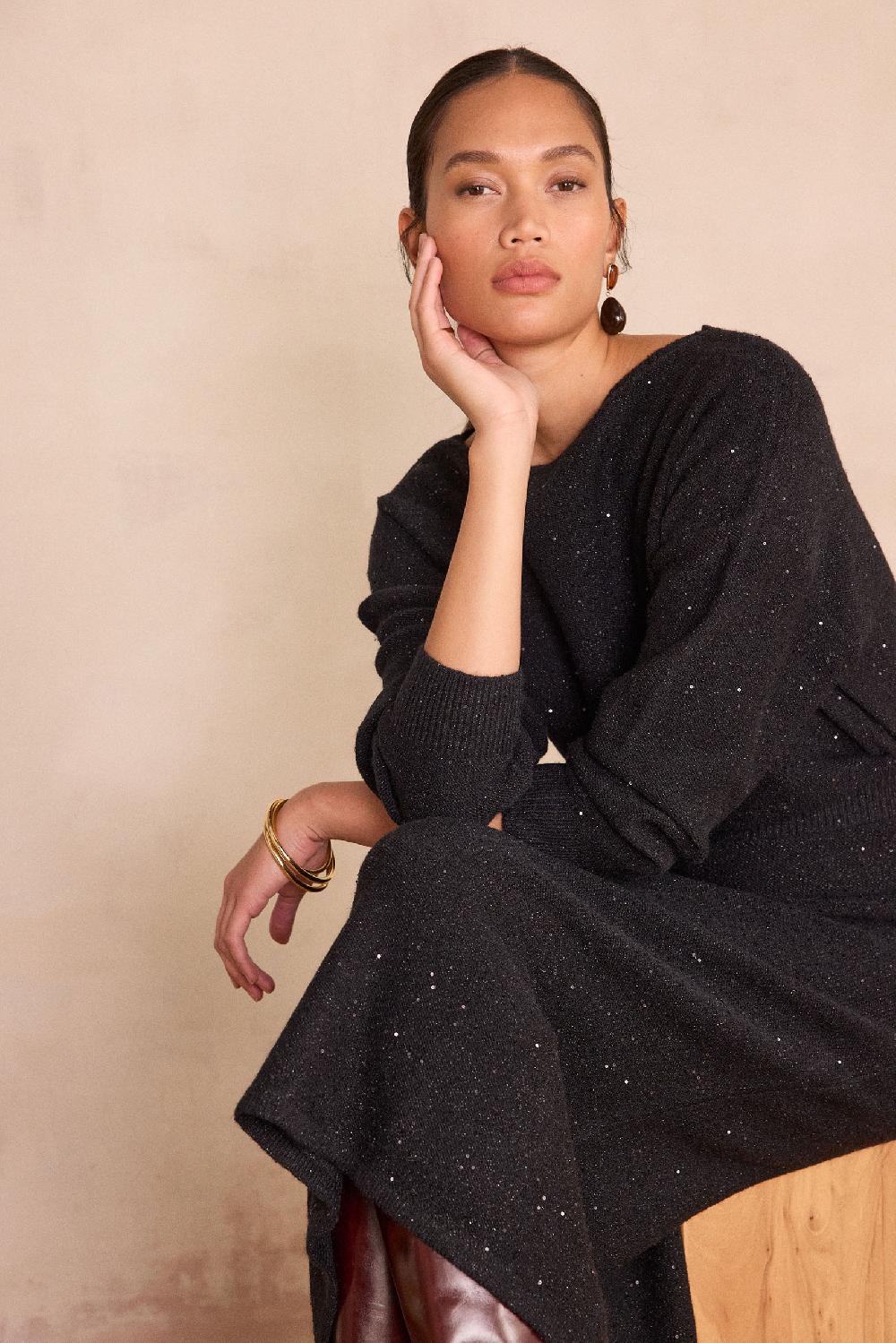 maison 123 BLAKE bateau neck Jumper with sequins