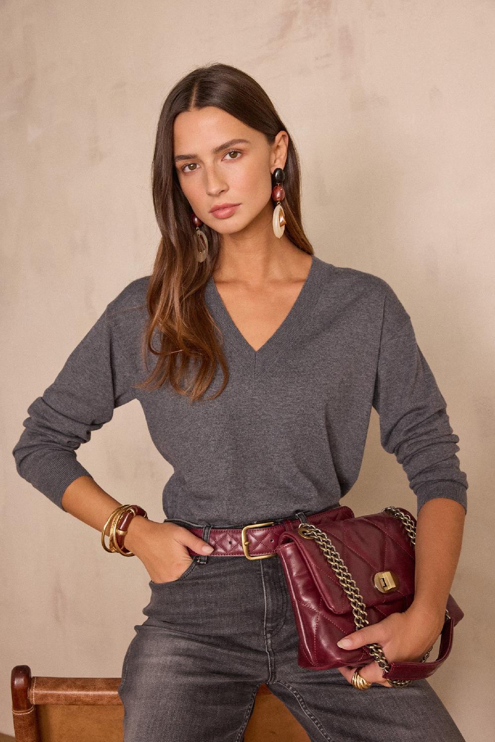 maison 123 BOB V-neck jumper in wool