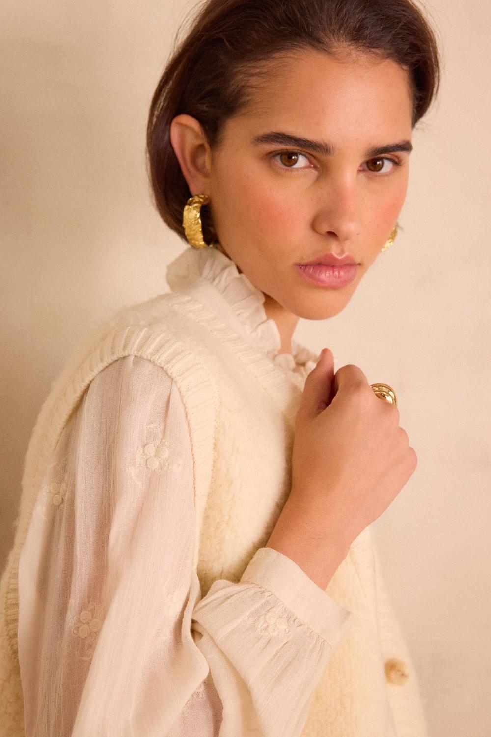 Maison 123 BORIS Sleeveless Cardigan In 100% Wool