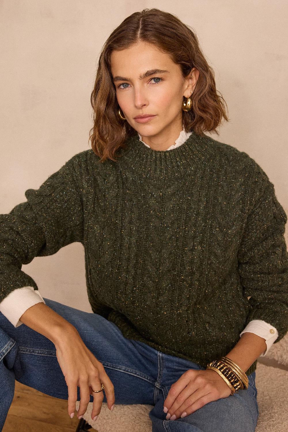 Maison 123 BRANDON Cable-knit Wool Jumper
