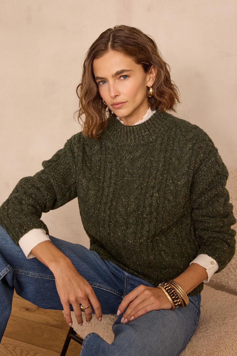 maison 123 BRANDON cable-knit wool jumper