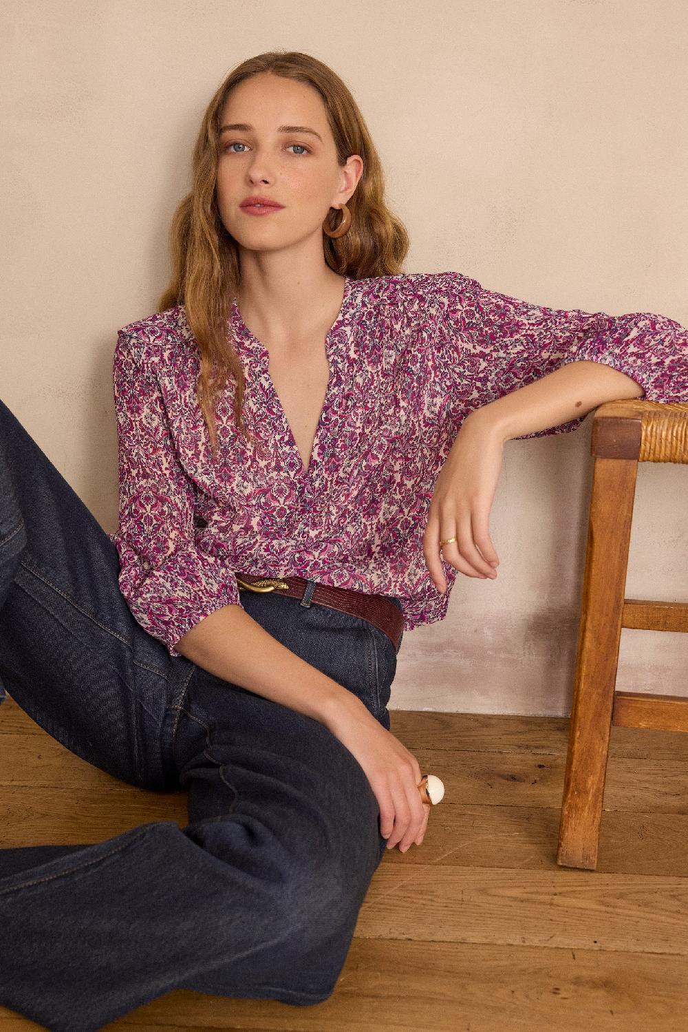 maison 123 BRUNETTE blouse with arabesque print