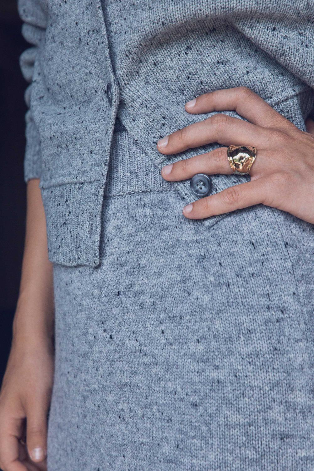 Maison 123 CALINE Straight Wool Skirt