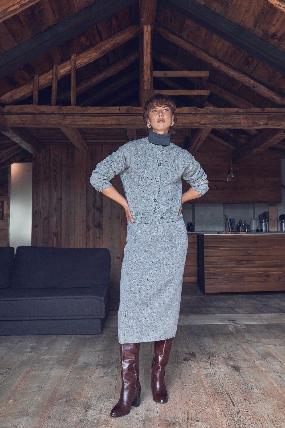 maison 123 CALINE straight wool skirt