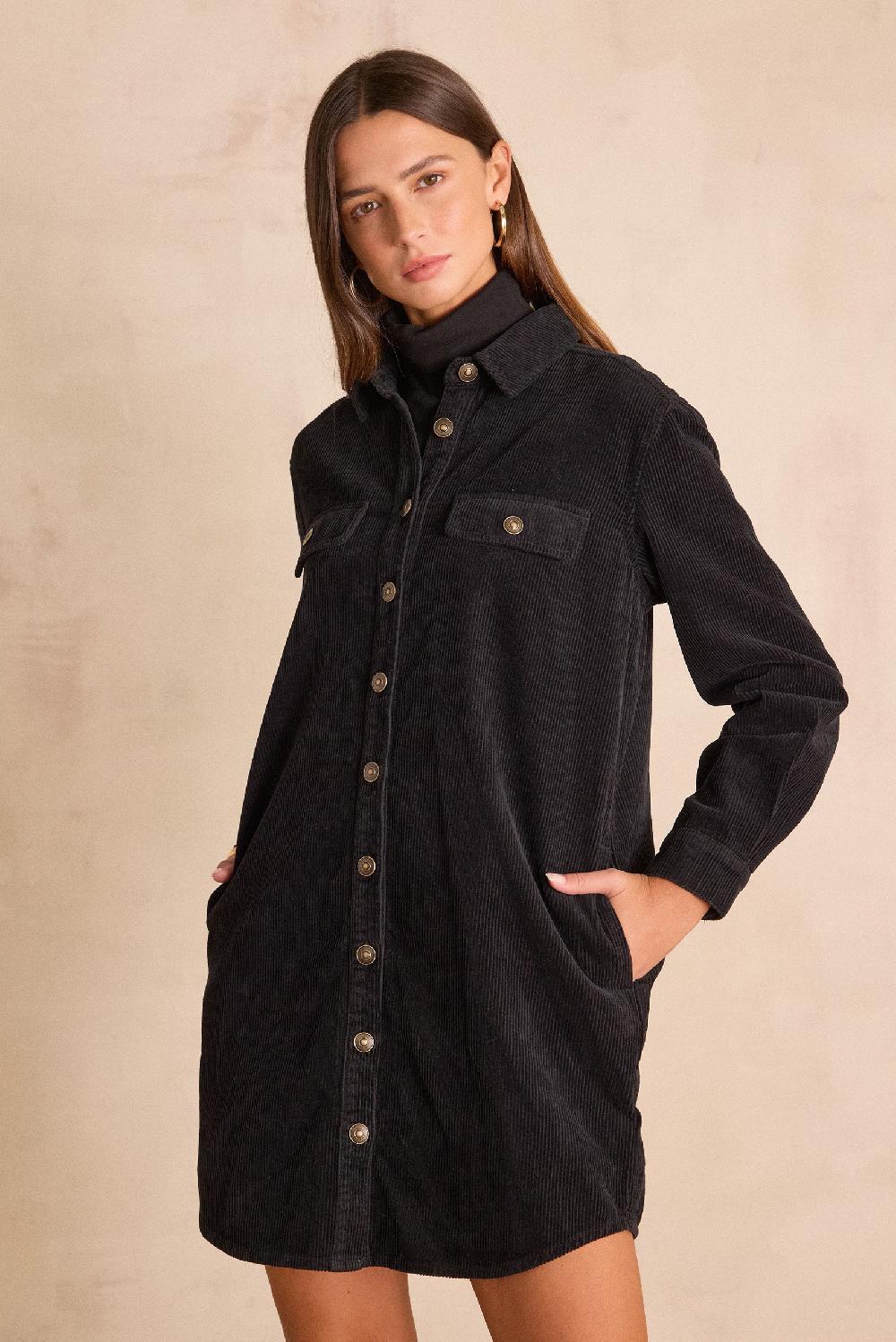 Maison 123 CENDRA Velvet Shirt Dress