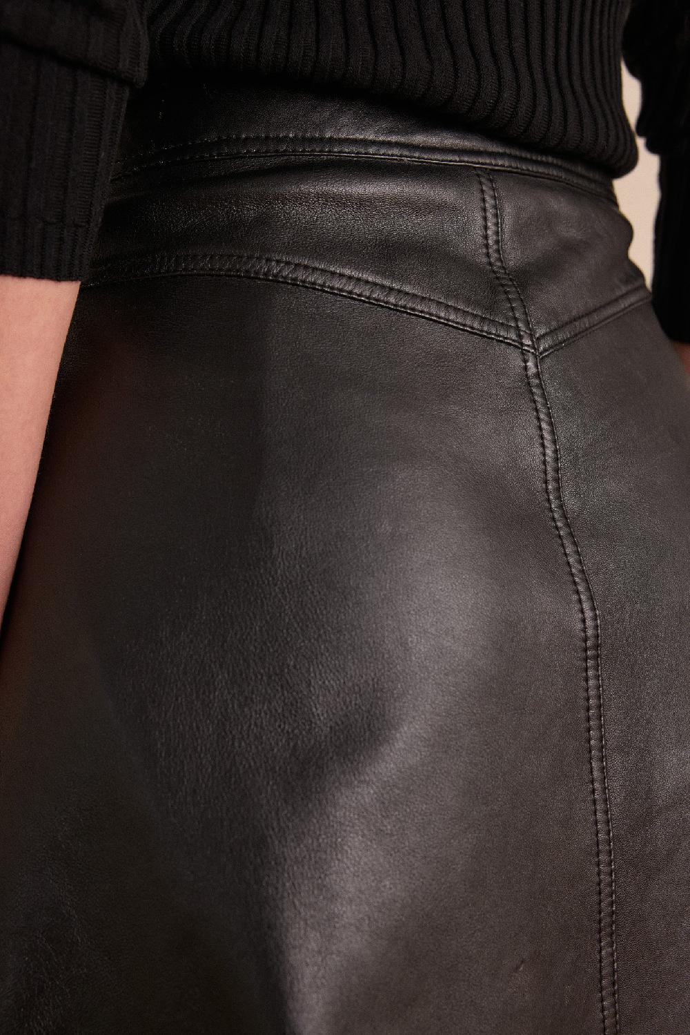 Maison 123 CLEMENCE Leather Skirt