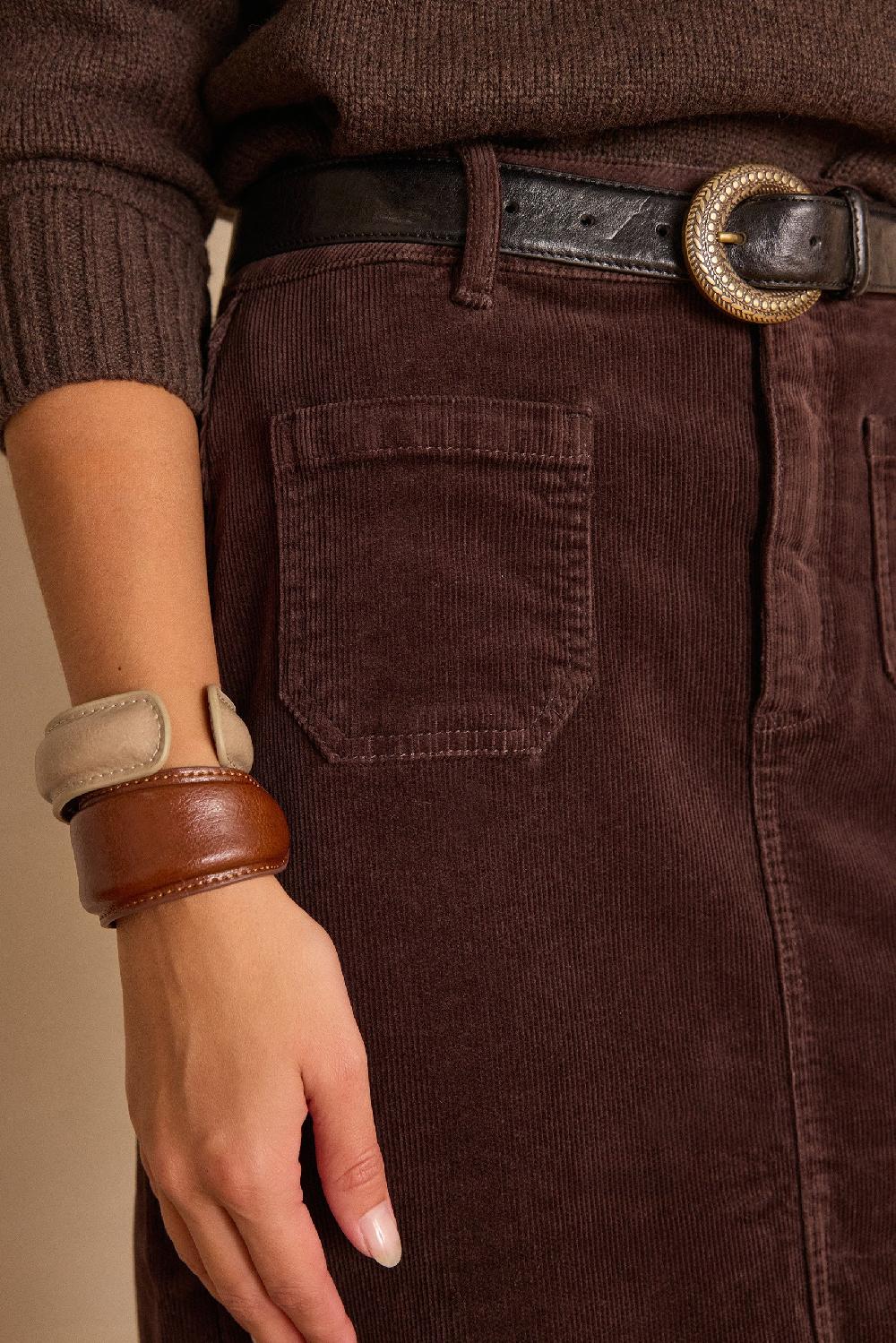 Maison 123 CLEO Corduroy Straight Skirt