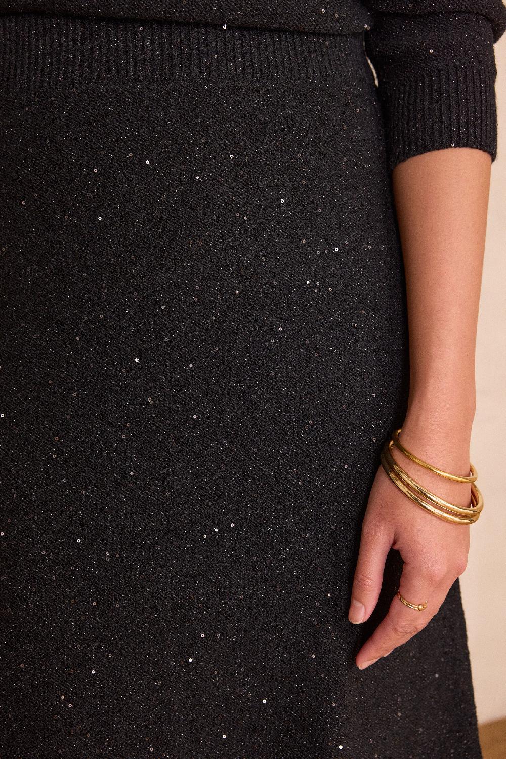 Maison 123 CLEOPATRE Sequin Knit Midi Skirt