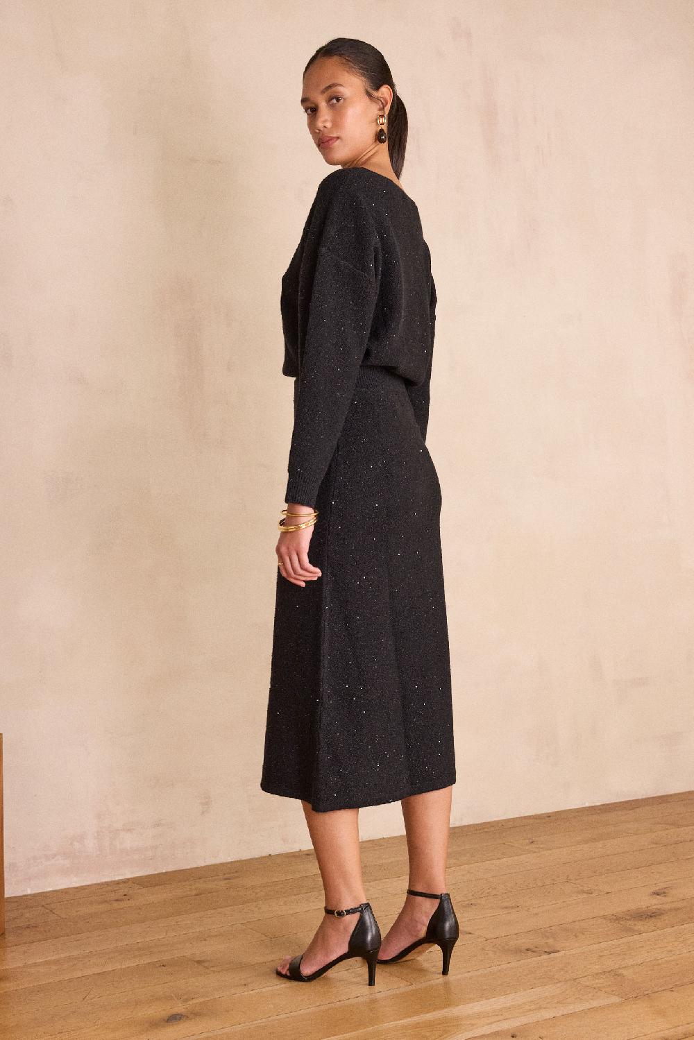 Maison 123 CLEOPATRE Sequin Knit Midi Skirt