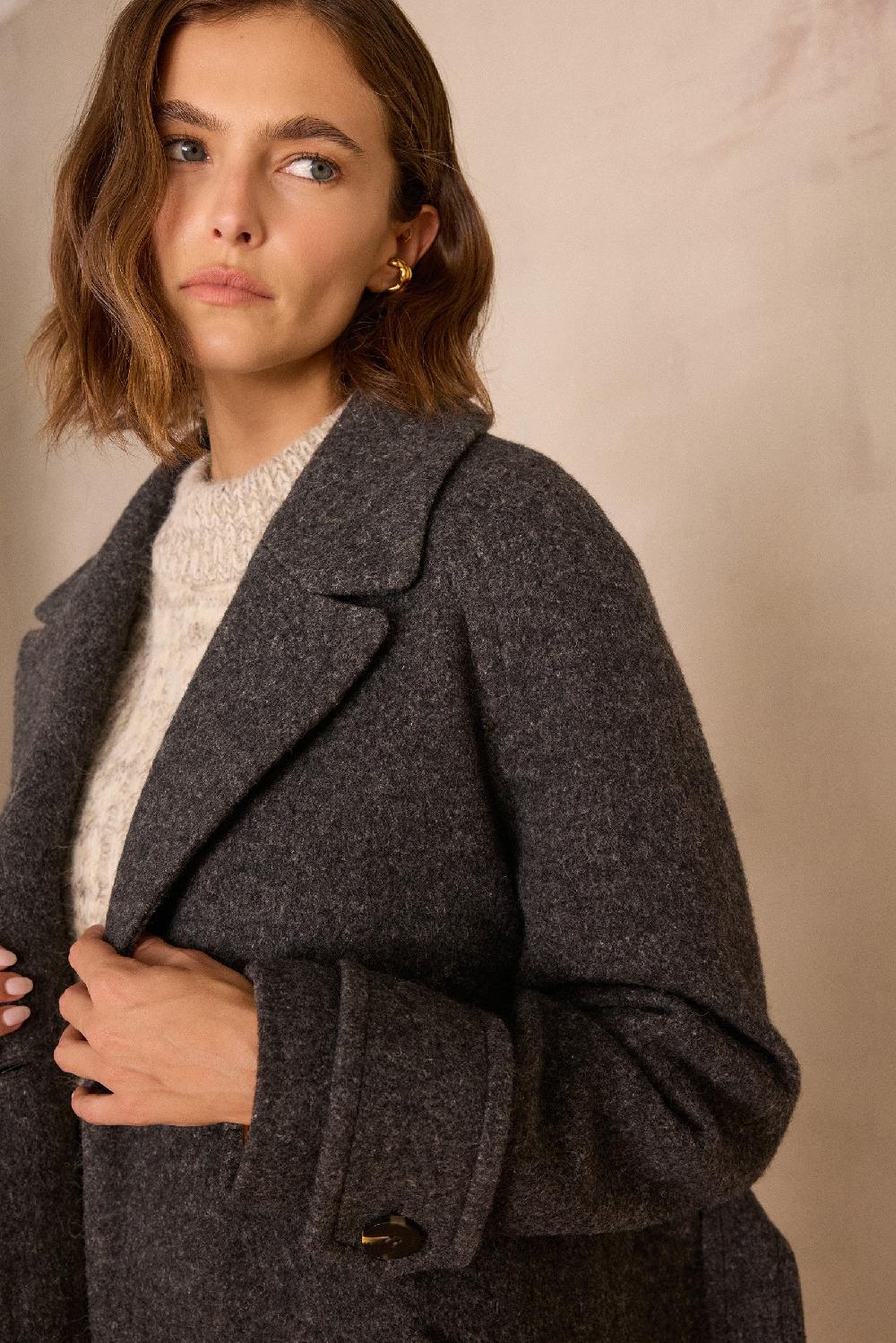 Maison 123 DAREN Long Wool Coat