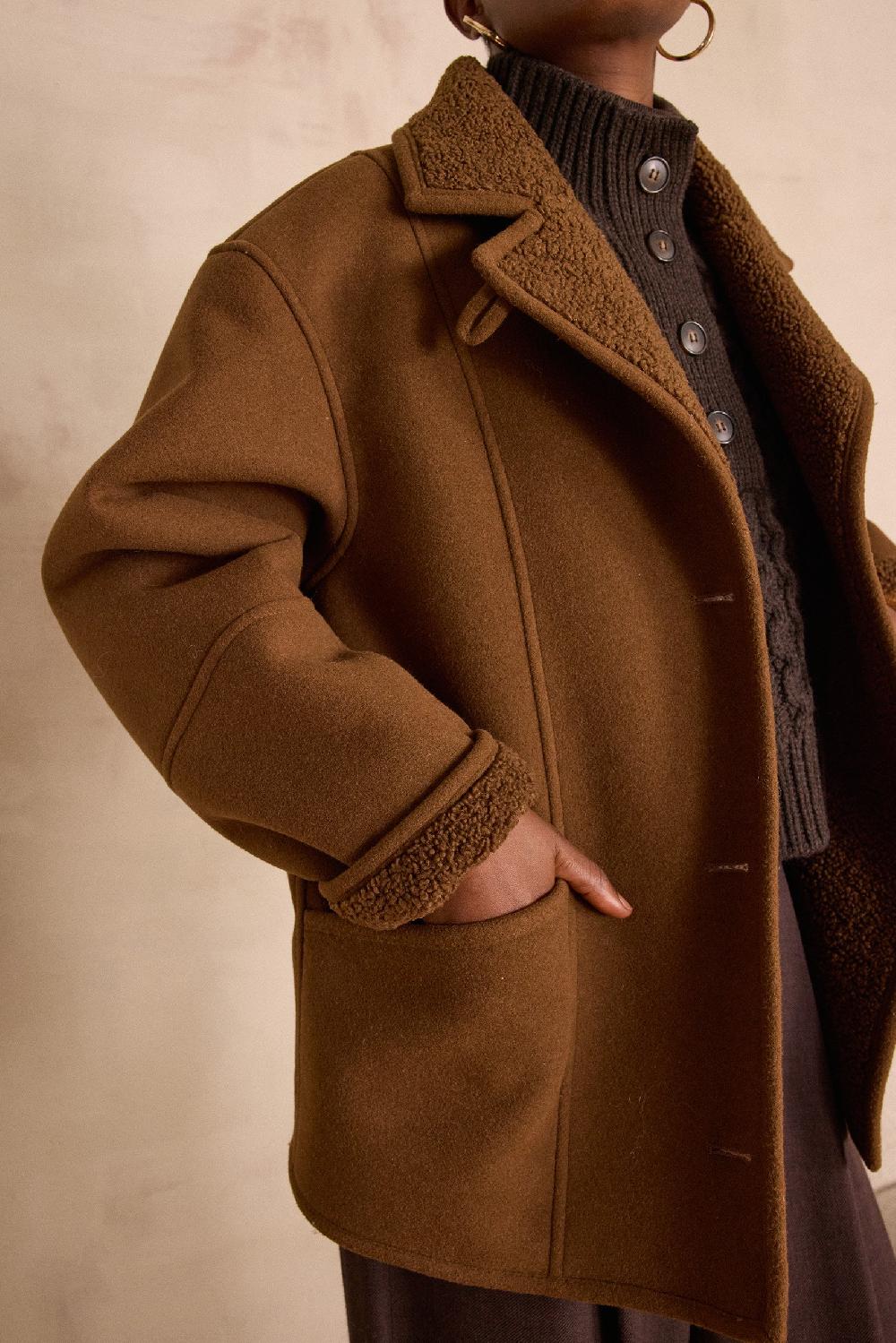 Maison 123 DEBBIE Coat With Shearling Effect