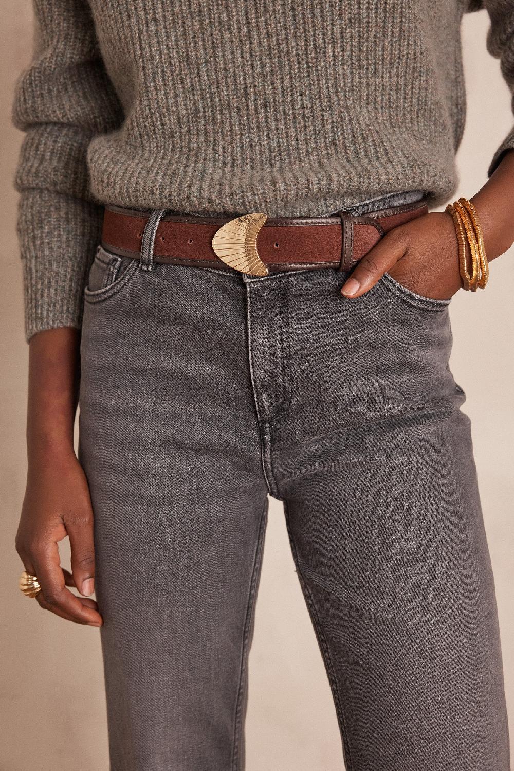 Maison 123 DELIA CROPPED Straight Jeans In Cotton