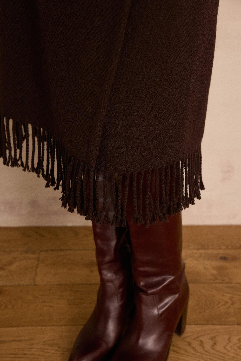 Maison 123 ELONA Long Wool Skirt