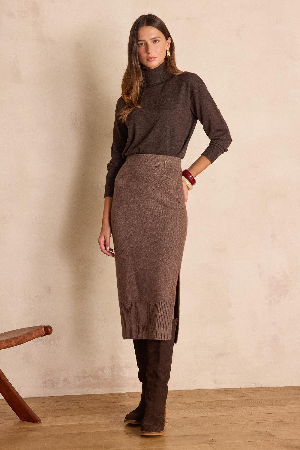 Maison 123 EMILIE Long Wool Skirt