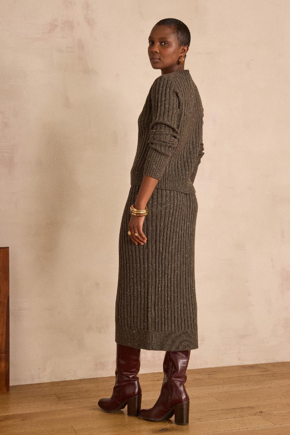 Maison 123 EMMA Ribbed Long Skirt