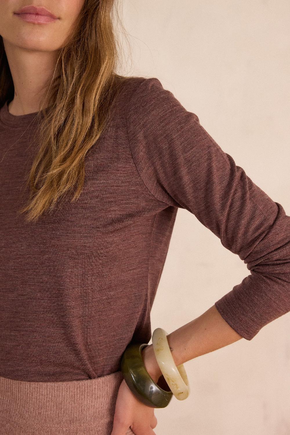 Maison 123 FAUSTINE T-shirt In 100% Merino Wool