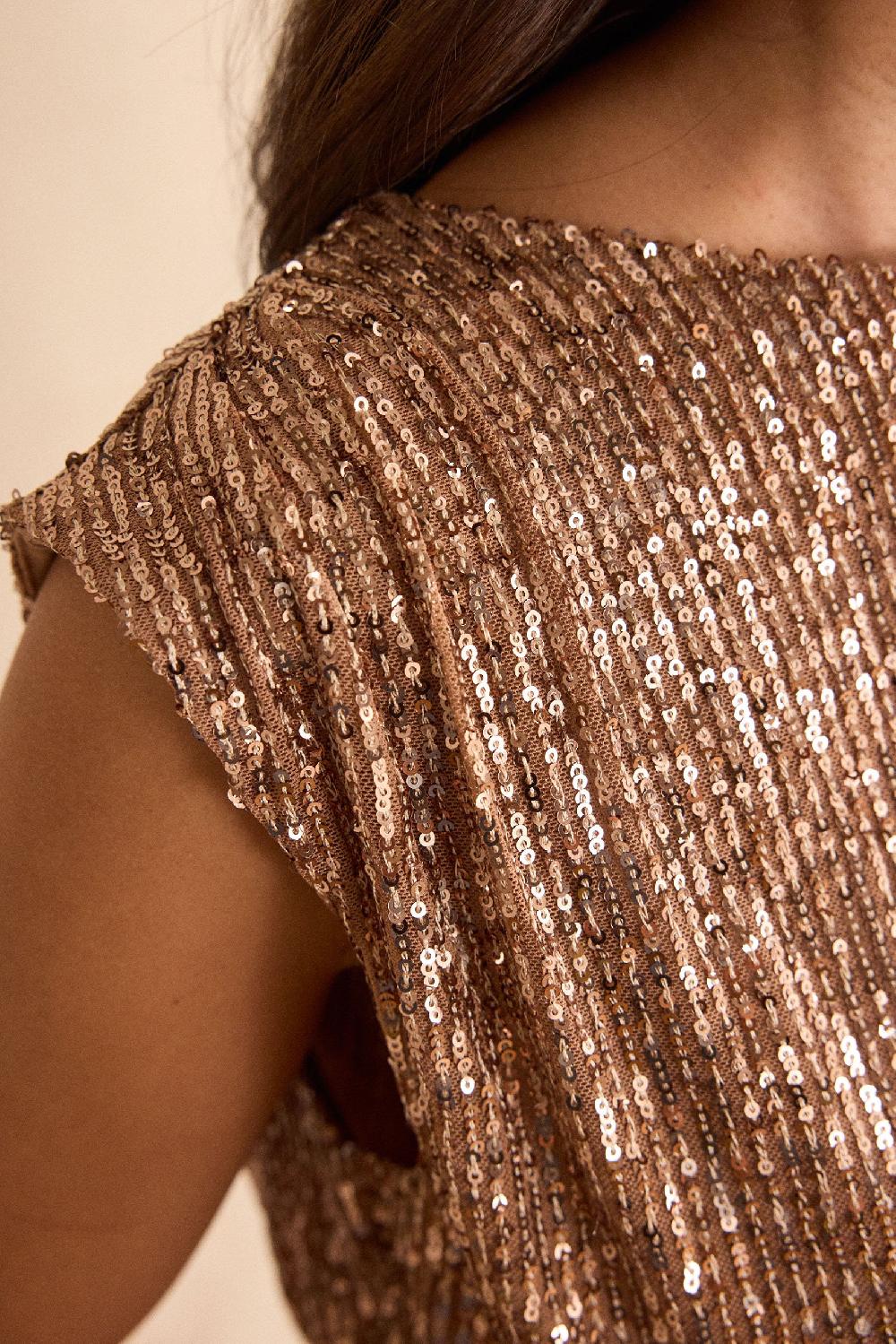 Maison 123 FELICITE Sequin Sleeveless T-shirt
