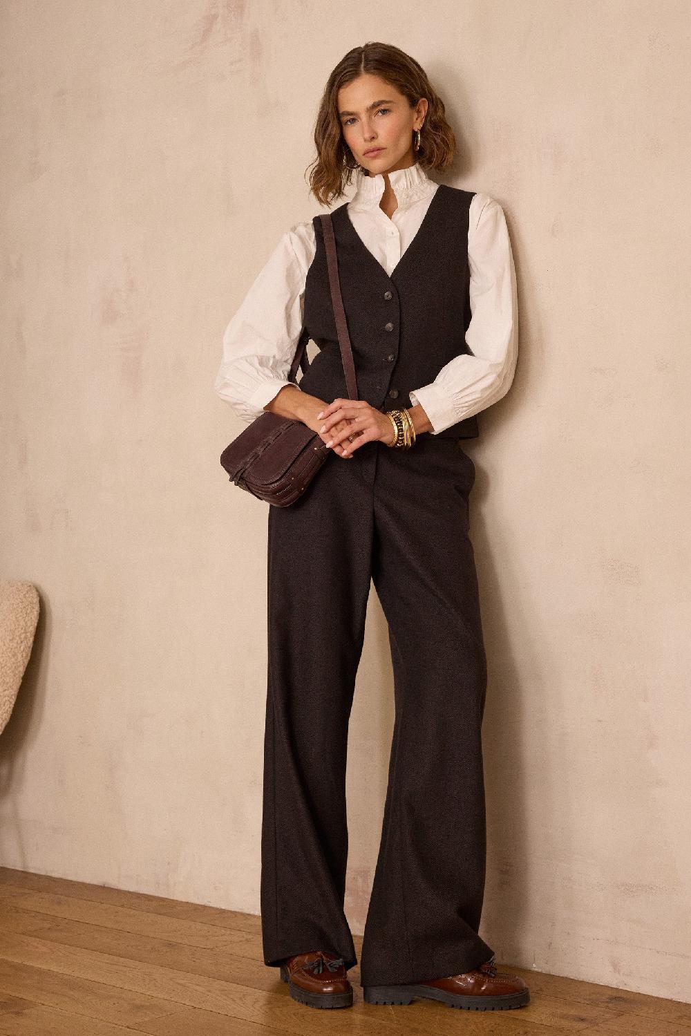 maison 123 FERGUSON herringbone wool trousers