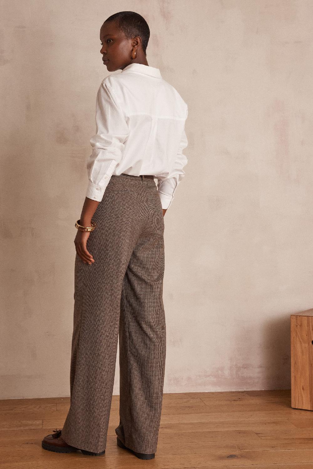 Maison 123 FERGUSON Wide-leg Checked Trousers