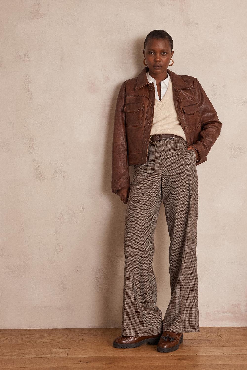 maison 123 FERGUSON wide-leg checked trousers