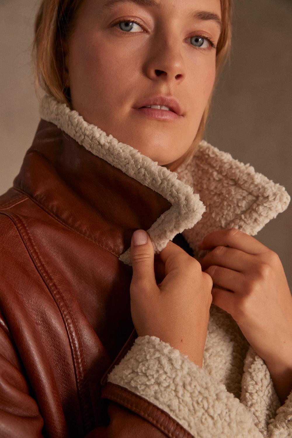 Maison 123 FOLIO Leather Bomber Jacket