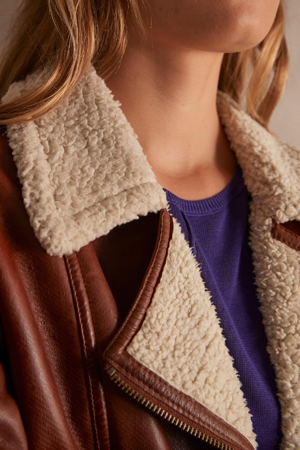 Maison 123 FOLIO Leather Bomber Jacket