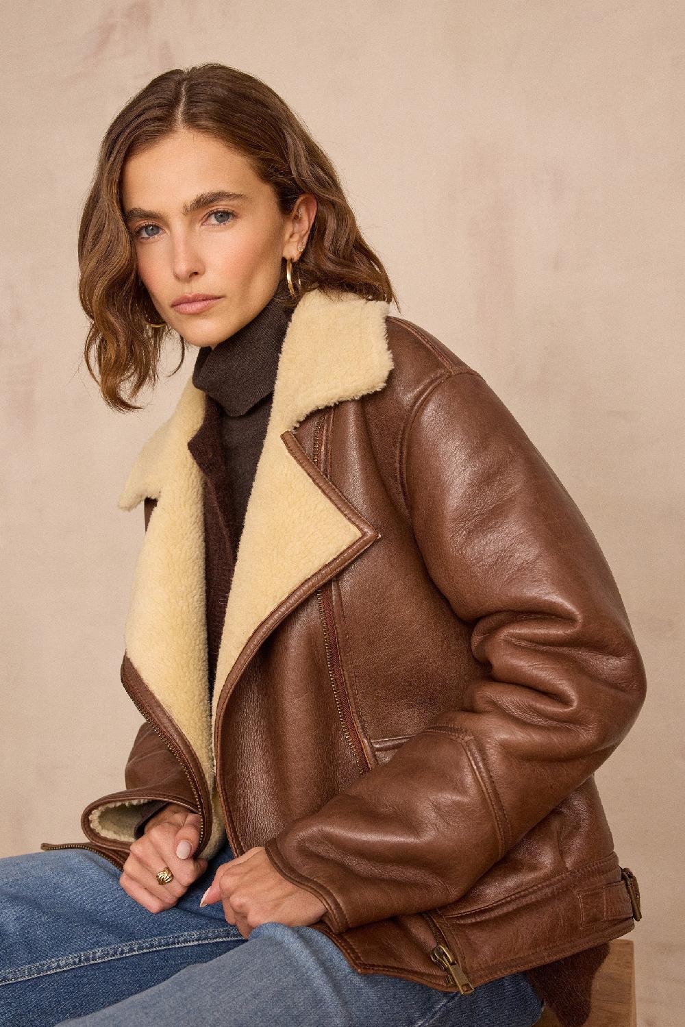 maison 123 FOLIO leather coat