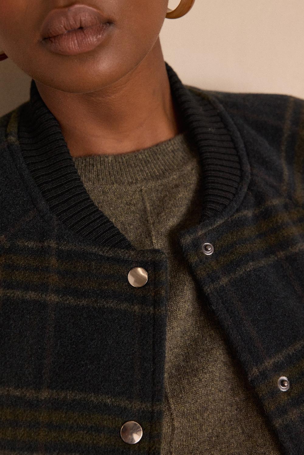 Maison 123 KIM Checked Wool Bomber Jacket