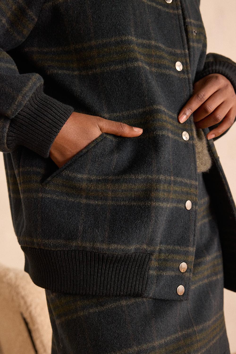 Maison 123 KIM Checked Wool Bomber Jacket