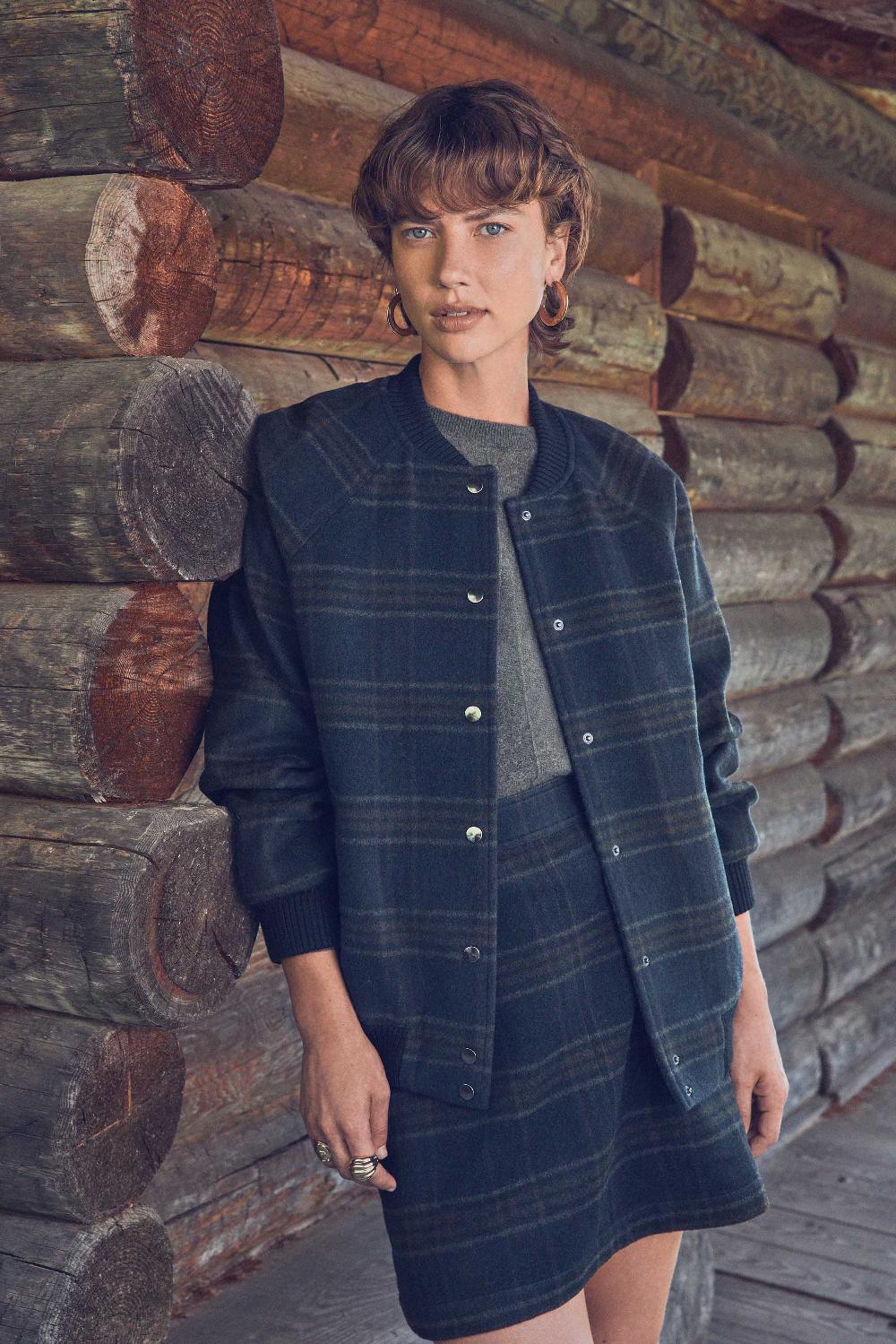 maison 123 KIM checked wool bomber jacket