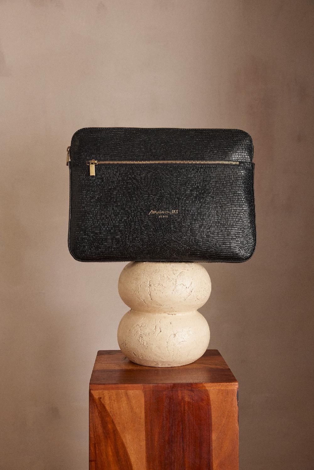 maison 123 LEON leather laptop sleeve