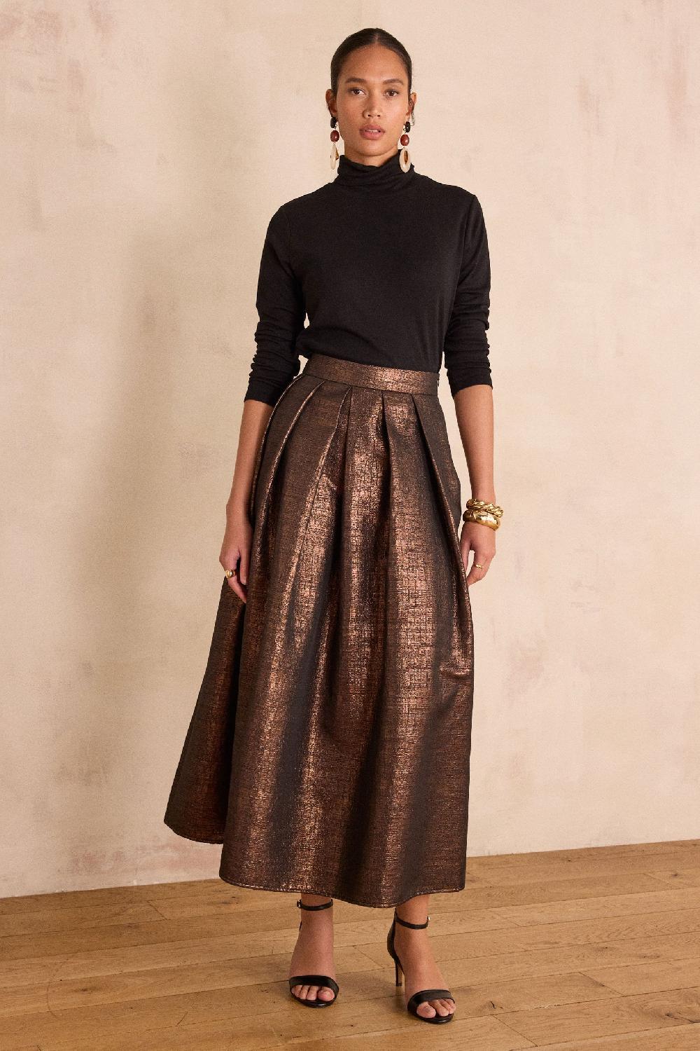 maison 123 Long metallic effect Skirt ETINCELLE