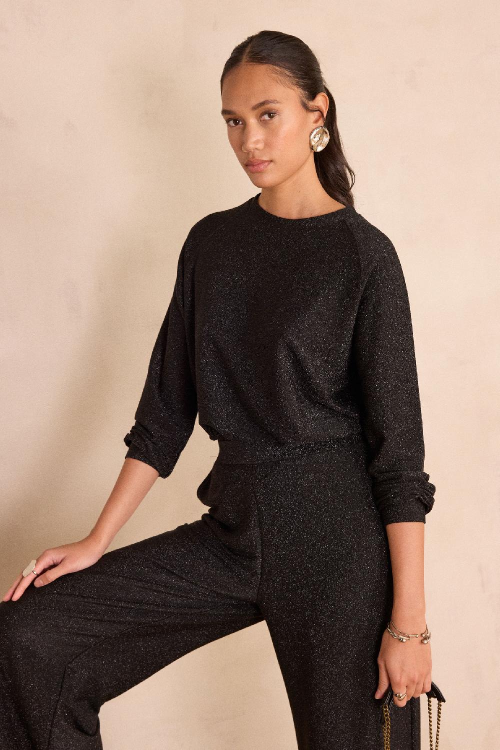 maison 123 Long-sleeved sequined top FLAMME