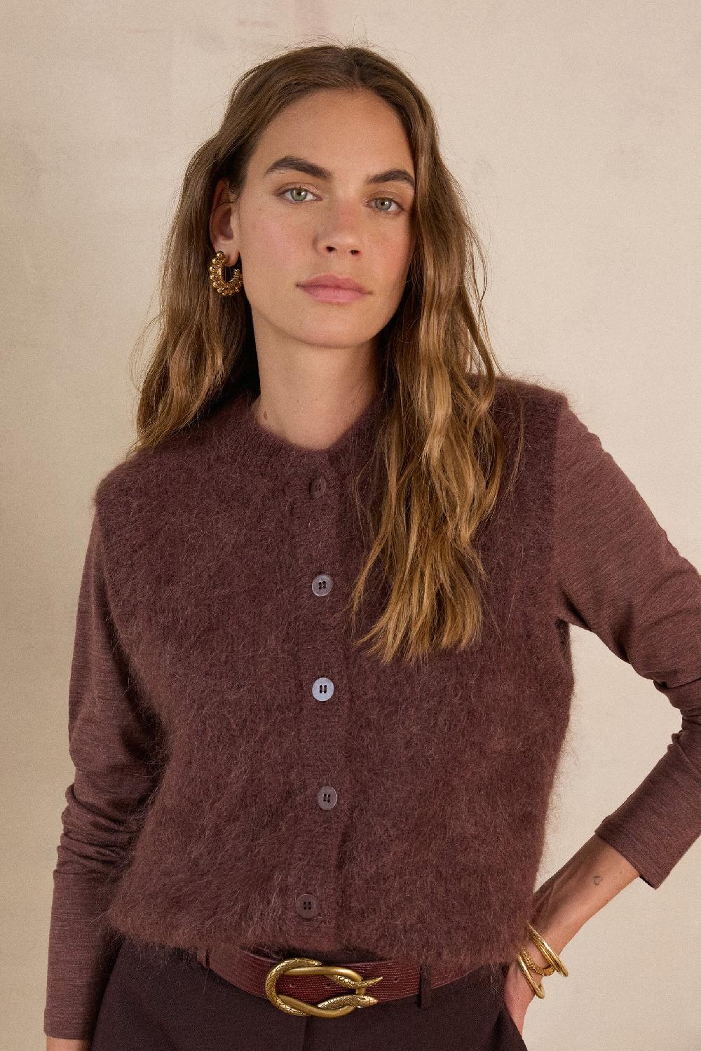 Maison 123 LOULOU Sleeveless Cardigan In Mohair