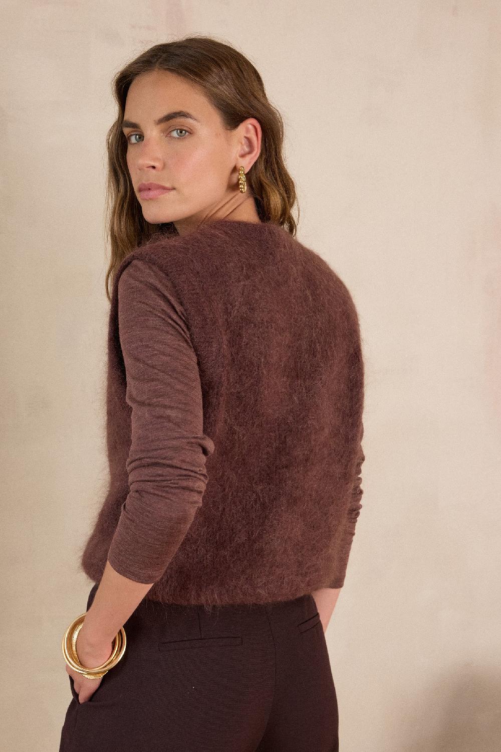 Maison 123 LOULOU Sleeveless Cardigan In Mohair