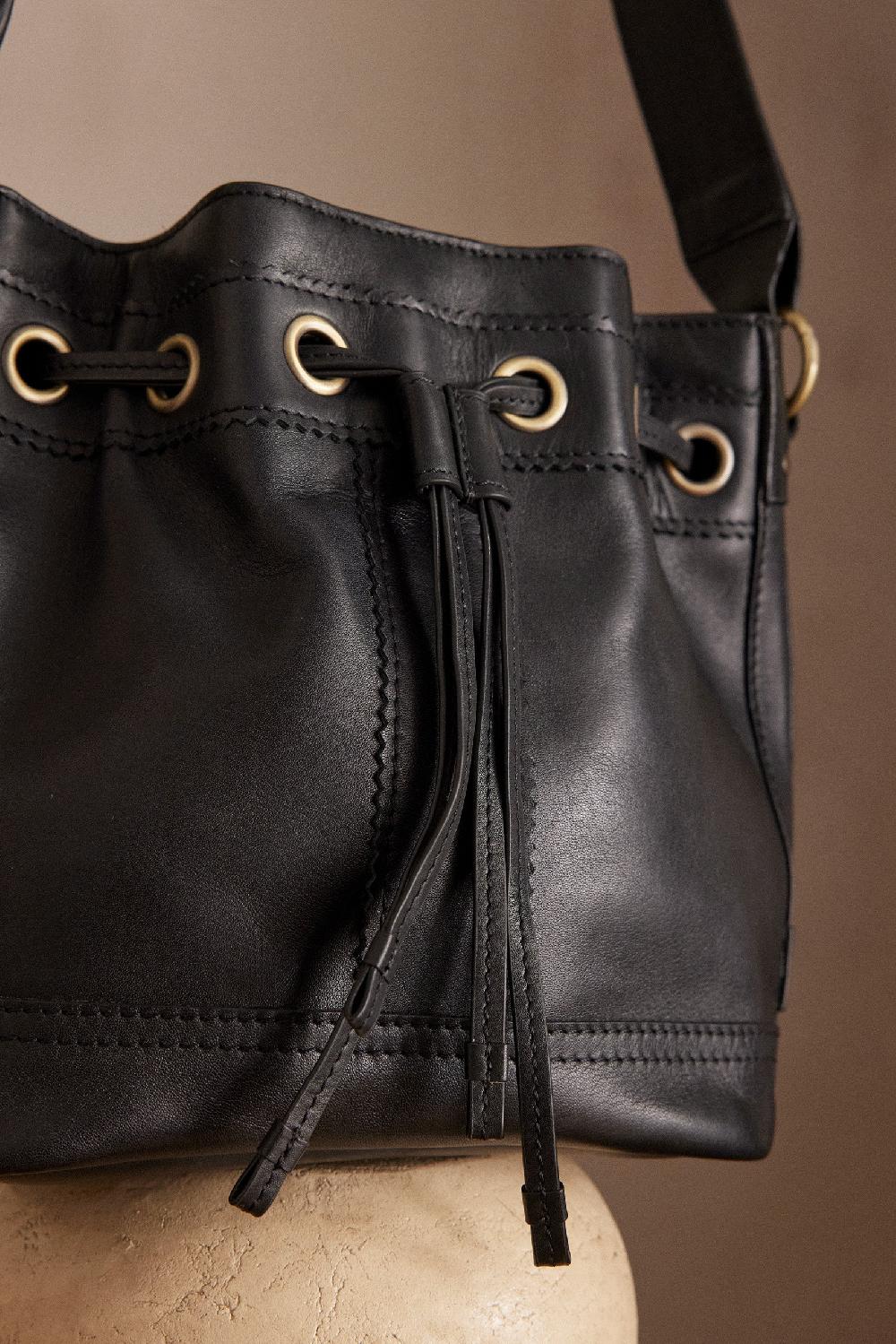 Maison 123 LUCIEN Leather Bucket Bag
