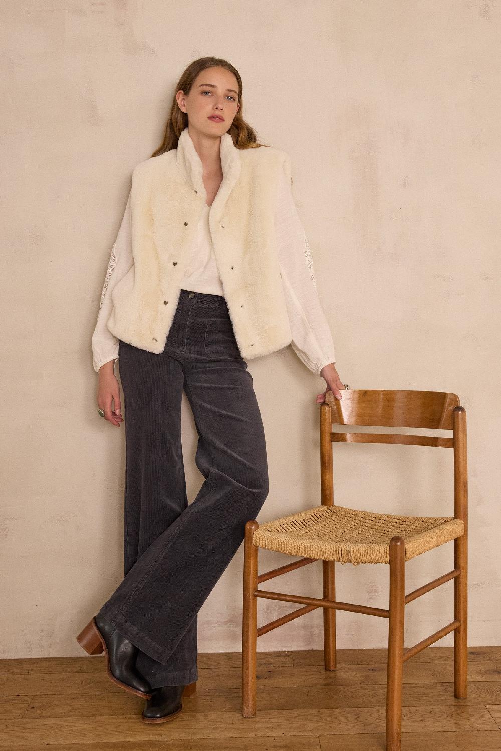 Maison 123 LUNA Cotton Velvet Trousers