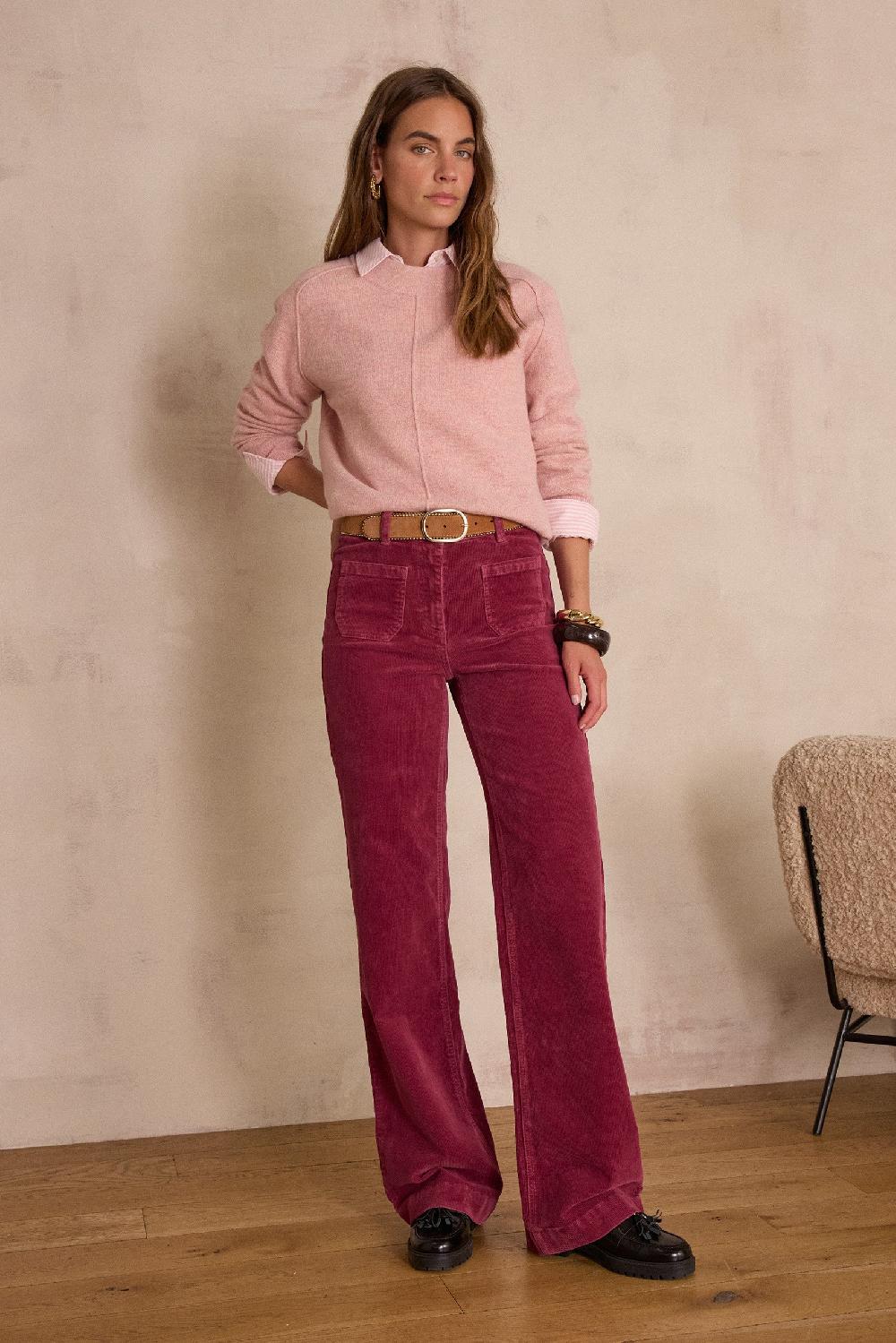 Maison 123 LUNA Flared Velvet Trousers